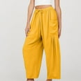 thumbnail image 4 of Clothing Sale Womens Pants 2026 Women's Spring Summer Casual Wide Leg Pants High Waisted Drawstring Loose Long Belt Pocket Pants Wide Leg Pants Woman, 4 of 8