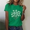 thumbnail image 1 of Jienlioq Hauts d'Été pour Femmes T-shirt Imprimé Col Rond Manches Courtes Vert TG, 1 of 5