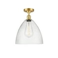 thumbnail image 3 of Innovations Lighting  Bristol Glass - 1 Light 12" Semi-Flush Mount Satin Gold/Seedy, 3 of 5