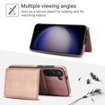 thumbnail image 2 of Decase for Samsung Galaxy S23 Flip PU Leather Back Cover with 2-in-1 Detachable Magnetic Wallet with 5 Card Slots Compatible Mag-Safe and RFlD Blocking Kickstand and Wireless Charging,Rosegold, 2 of 3
