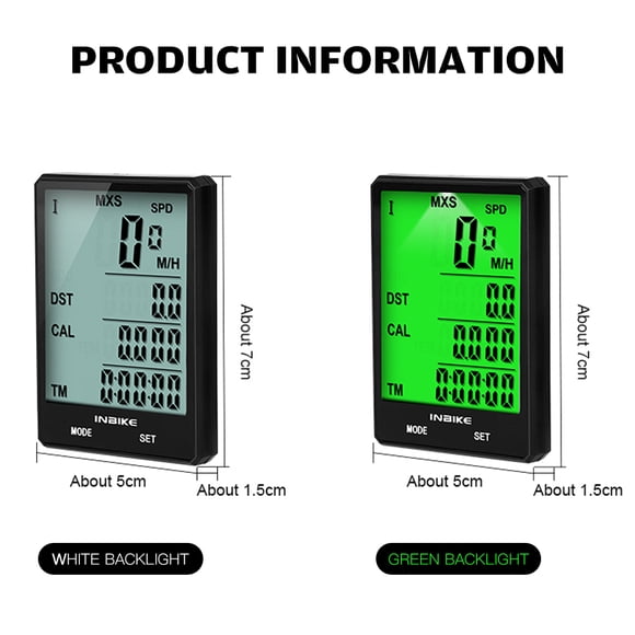 Bike Speedometer INBIKE 2.8 inch Bike Wireless Computer Multifunction Rainproof Riding Cycling Speedometer Stopwatch Backlight Display