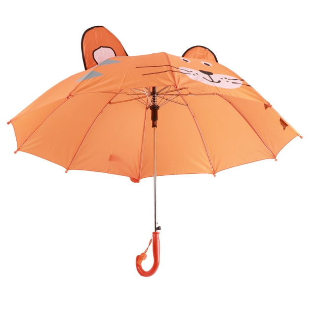 Kid Umbrella Lovely Cartoon Animal Easy Operation Light Weight Girls Umbrella for Raining Clear DayOrange