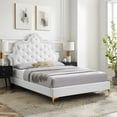 thumbnail image 2 of Modway Sasha Button-Tufted Performance Velvet King Bed in White, 2 of 5