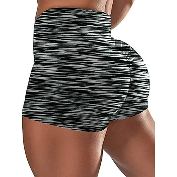 SHCKE High Waist Yoga Shorts for Women Tummy Control Fitness Running Home Workout Shorts