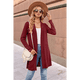 thumbnail image 4 of Cárdigan Informal para Mujer con Bolsillos, Holgado, de Larga y Abertura Frontal, Vino Tinto, Talla XXL, 4 of 9