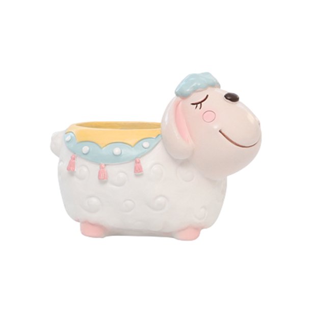 Yuarrent Maceta de resina con forma de animales de hormigón, maceta, herramientas de decoración del hogar, mesa, decoración de escritorio, Patio, Suministros de cerámica y alfarería Oveja Yuarrent HA081981-03