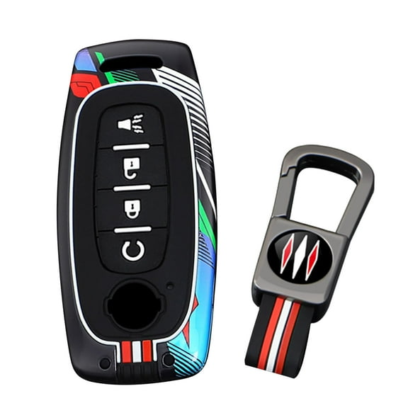 4-Button Key Fob Cover Fit for Nissan Ariya 2024,Colorful Painted Car Key Holder for Rogue Pathfinder X-Trail Versa Kicks Qashqai Teana Sentra 2023-up,with Keychain
