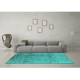 thumbnail image 3 of Ahgly Company Machine Washable Indoor Rectangle Oriental Turquoise Blue Industrial Area Rugs, 8' x 10', 3 of 4