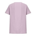 thumbnail image 4 of MIUOWANP Oversized Women's Short Sleeve Tops Casual Stylish Solid Color Loose Breathable Fake Button Blouse Size XL(10)Purple, 4 of 5
