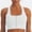 White, variant on Joau Women's Front Zipper Closure Ribbed Sports Bra High Impact Support Breathable Comfort Racerback Workout Yoga Bras with Removable Pads