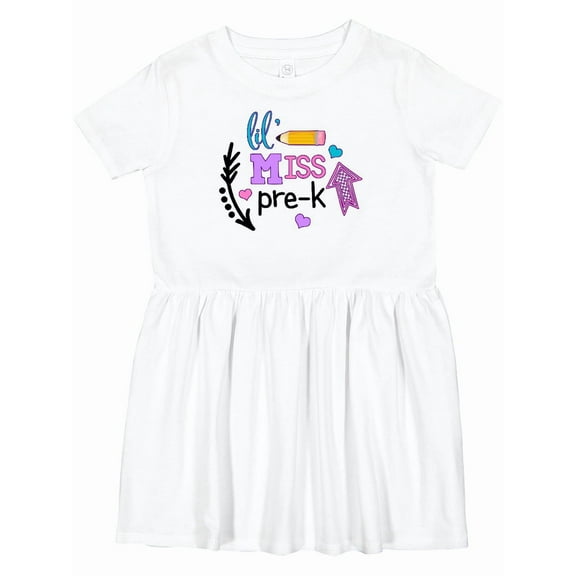 Inktastic Lil Miss Pre K with Arrows and Hearts Girls Toddler Dress