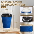 thumbnail image 3 of BYSNOW 12oz Disposable Coffee Cups with Lids, To Go Coffee Cups, Hot Paper Cups, 100 Count, 3 of 10