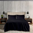 thumbnail image 2 of EGYLIN 600TC Soft Egyptian Cotton Sheet Set Soft and Breathable - 4 Piece Bed Sheet Black Solid California King Size - 12" Deep Pocket, 2 of 5