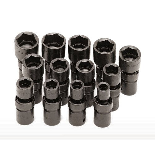 SK Hand Tools 34300 13-Piece 1/2-Inch Drive 6 Point Swivel Fractional  Impact Socket Set