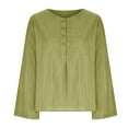 thumbnail image 4 of Birdeem Hauts Unis pour Femmes T-Shirts à Boutons Col en V Blouse, 4 of 9