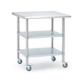 thumbnail image 1 of Yiwa Table de Préparation en Acier Inoxydable 30 X 24 Pouces avec Roulettes, Table de Travail Commerciale avec Tablette Inférieure Réglable à 2 Niveaux, Supporte 480 Lb, Poste de Travail Robuste pour Restaurant, BBQ Ou Garage, 1 of 9