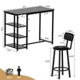 thumbnail image 6 of BAXLUXE Dining Table Set For 2, 3 Pieces Kitchen & Dining Room Sets,Kitchen Table, Bar Table Set with Storage,Small Table and Chairs,Height Kitchen Dining Set Table and Chairs Set, Black, 6 of 9