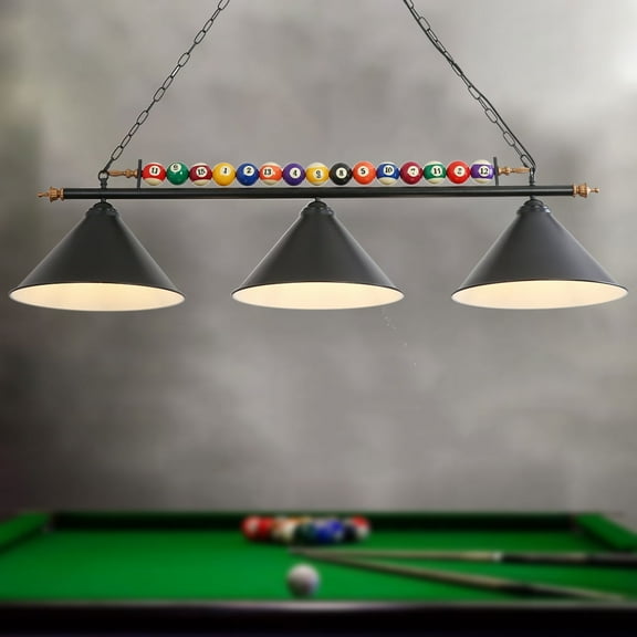 iMeshbean 47" 3-Light Hanging Pool Table Lights Fixture Billiard Pendant Lamp Fits E26 US