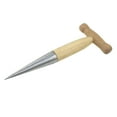 thumbnail image 4 of Stainless Steel Dibbler with Wooden Handle for Planting Bulb Gardening Tool, 4 of 8
