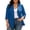 Blue, variant on Sexlip Women Plus Size Open Front Blazer Jacket Shawl Lapel Ruched Three Quarter Sleeve Wrinkle Resistant Woven Fabric Office Business Casual Outer Coat Dual Functional Pockets Red L