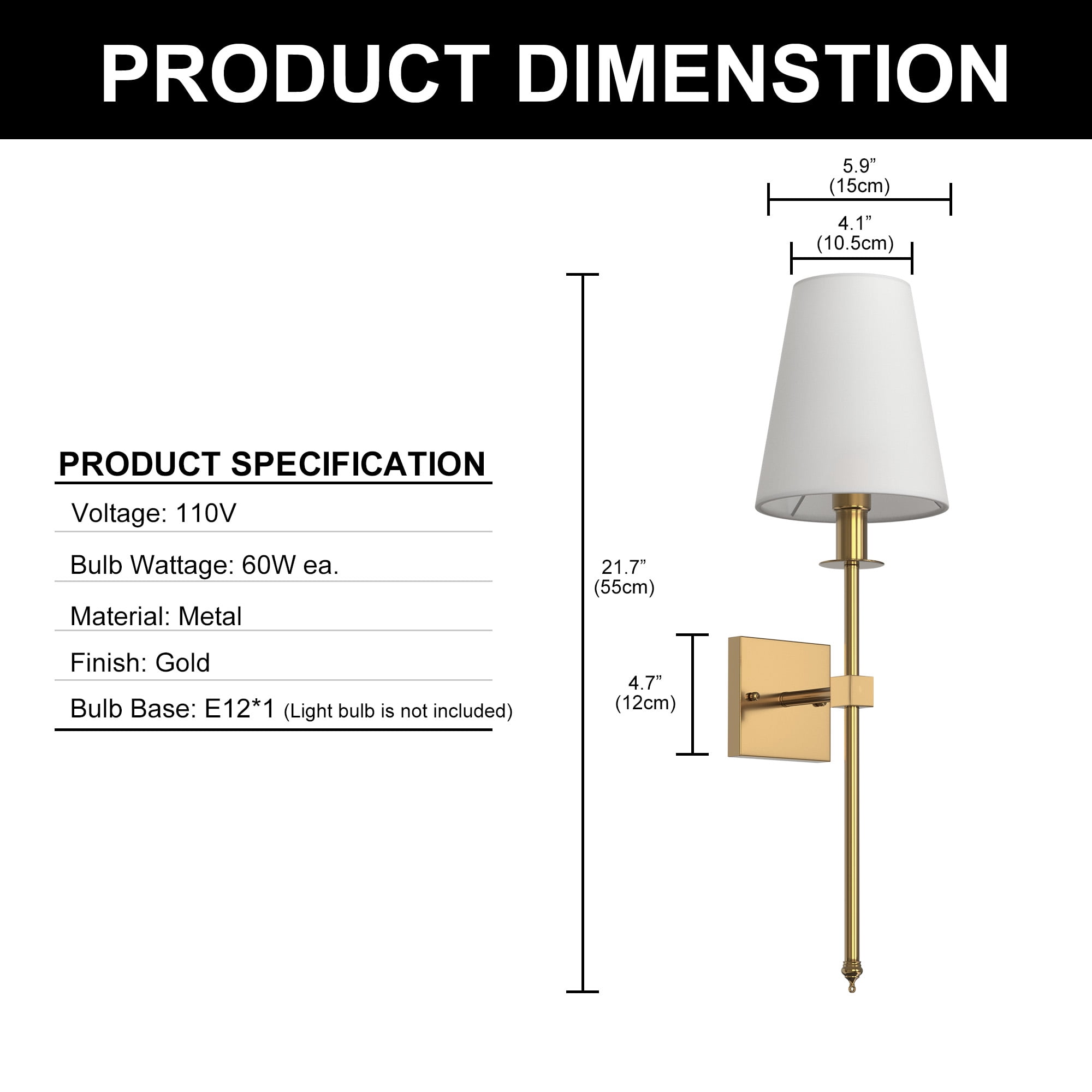 1-Light Vanity Lighting Fixture,Modern Industrial for Bathroom，Farmhouse Wall Lamp with Shade