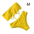 thumbnail image 4 of Yuarrent Traje de baño dividido para mujer, traje de baño acolchado de poliéster para verano, traje de baño para vacaciones, traje de playa sencillo a Traje de baño Amarillo M Yuarrent OD021066-05, 4 of 6