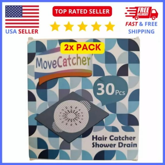 Silicone Shower Drain Hair Catcher 2-Pack – Easy Clog Prevention - 60Ct Total