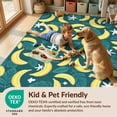 thumbnail image 4 of Design&I 4'x6' Washable Area Rug Funky Abstract Tropical Motif With Vibrant Mod Accents Banana Flowing Dynamic for Dorm Room, Living Apartment, Flatweave Daily Traffic Ready, 4 of 7