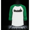 thumbnail image 2 of Shop4Ever Men's Forest Trees Nature Mountains Wildlife Raglan Baseball Shirt Small White/Blue, 2 of 4