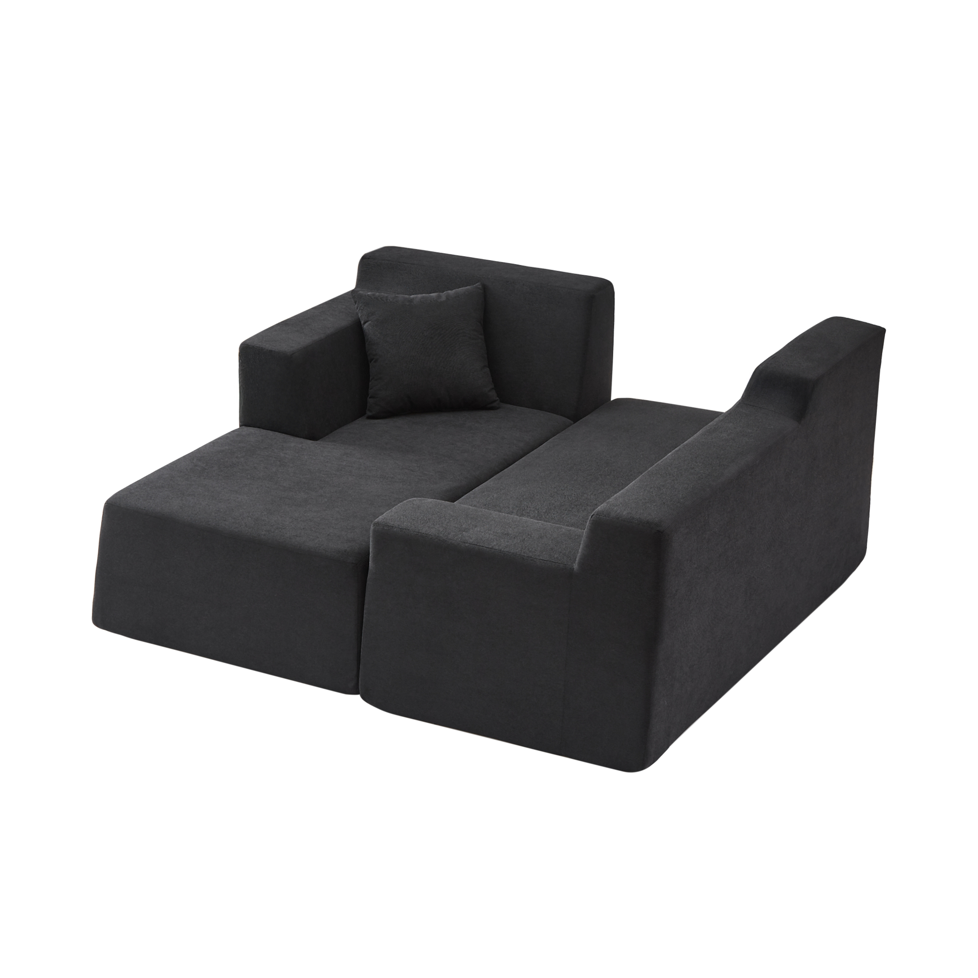 Leumius 96" Modular Sectional Sofa Couches,L-Shape Couch 3 Seat Modular Sofa Memory Foam Sectional Couches for Living Room, Cloud Couch with Oversized Chaise(Black,Left Facing Chaise)