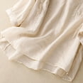 thumbnail image 7 of Yuncity Linen Clothes For Women Cotton 3/4 Sleeve Round Neck Top Patchwork Blouses M-2Xl, 7 of 7