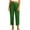 Green, variant on Women's Linen Pants High Waist Pleated Straight LegCropped Casual Loose Fit Trousers with Cuffed Hem