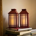 thumbnail image 2 of 2 - Pack Red Christmas Lanterns with Timer & Flickering Flame,Portable Handle,Decorative Lanterns,for Indoor/Outdoor Holiday Decor,Christmas Decor, 2 of 9