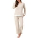thumbnail image 1 of INSPIRAR CHIC Pijamas de Algodón Waffle para Mujeres de Manga Larga con Pantalones Conjuntos de Lounge a Juego con Bolsillos S Albaricoque, 1 of 6