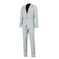 thumbnail image 6 of MSJUHEG Fall Outfits Two Piece Set Button-Down Round Neckline Long Sleeve Men'S Slim Button Suit Color Dress Show Jacket Coat & Pant Mens Sweatpants Gray Xxl, 6 of 6