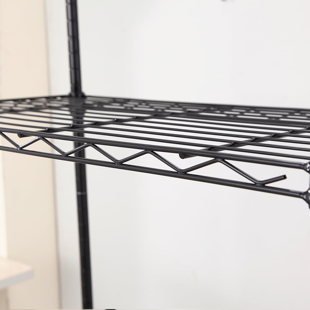 5 tier black utility wire shelving unit 14x24x63in