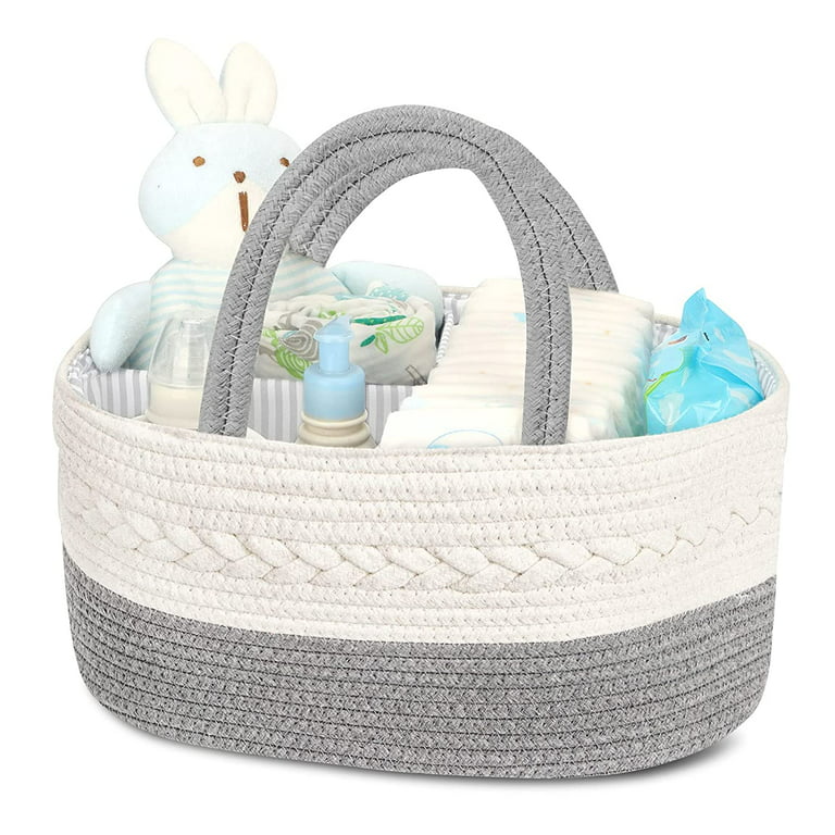 Lemonfilter Baby Diaper Caddy Organizer, Nursery Storage Bin Changing Table  Organizer Basket with Muslin Burp Cloth (Star)