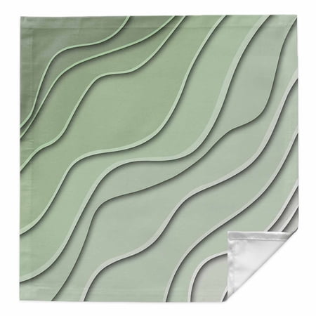 Cloth Napkins 1 Piece - 20x20 Inches Sage Green Ombre Washable Reusable Table Napkins Modern Geometric Abstract Art Aesthetics Soft & Absortbent Dining Napkin for Party Wedding Hotel Restaurant