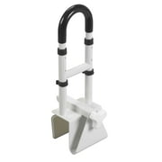Drive Medical White Steel Bathtub Clamp-On Bathtub Grab Bar 3 to 7 Inch Width