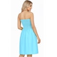 thumbnail image 2 of HAPPY BAY Women's Beach Summer Casual Smocked Mini Flowy Dress Tube Top Strapless Dresses for Women One Size Sky, Solid, 2 of 5
