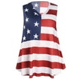 thumbnail image 5 of USSUMA Womens Summer Tops and Blouses Trendy V Neck USA Flag Print Plus Size T-Shirts for Women Dressy Casual Sleeveless 4th of July Patriotic Tanks Shirt Tunics Plus Beach, 5 of 6