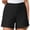Black, variant on Sentmoon Plus Size Shorts for Women High Waist Women's Athletic Shorts Breathable Solid Color Stretchy Regular Fit Cute Shorts with Pockets Active for Plus Size Beach and Holiday S-3XL