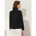 thumbnail image 3 of INSPIRE CHIC Blusa vintage con cuello alto y volantes para mujer Negro S, 3 of 5