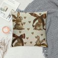 thumbnail image 2 of Qinduosi Easter Pillow Covers Inch Set of , Heart Bunny Decorative Throw Pillows,Brown Bow Rabbit Cushion Case Spring Decoration for Sofa Couch, 2 of 5