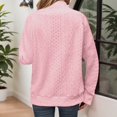 thumbnail image 5 of Womens Long Sleeve Sweatshirts Novelty Quilted Button High Neck Textured Shirts 2025 Fall Winter Casual Fashion Pullover Tops, 5 of 6
