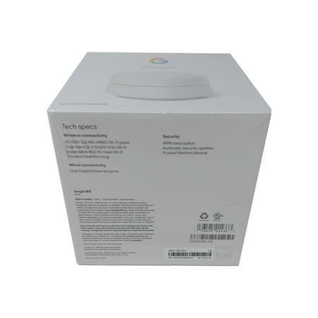 Google - Wifi - Mesh Router (AC1200) - 1 pack - White