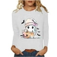thumbnail image 2 of YUGYXL Halloween Clothes for Women Funny Printed Shirts Spooky Season Tops Long Sleeeve Pullovers Cute Ghost Tee White M, 2 of 7