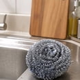 thumbnail image 4 of Steel Wool,Heavy‑Duty Reusable Stainless‑Steel Scourer,Durable Metal‑Scrub Scouring‑Ball,Tough‑Grime‑Fighting Stainless Steel Dishwashing Scouring Pads,Metal Cleaning Scrubbing Tool for Kitchen, 4 of 4