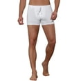 thumbnail image 5 of Unique Bargains Men's Solid Color Drawstring Waist Summer Beach Pool Swim Trunks 28 White, 5 of 6