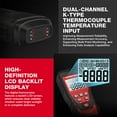 thumbnail image 2 of HABOTEST HABOTEST HT617B Portable Digital Thermometer with Dual Input for K-Type Thermocouples, Measures Temperature Up to 950°C, Features Max/Min/Average Readings, Data Hold, Backlight, Auto, 2 of 6
